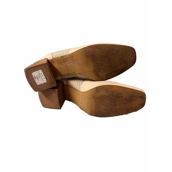 OASIS SOCIETY Geraldine Beige Sock Bootie Leather Stacked Heeled Boot Size 6 - Picture 7 of 11